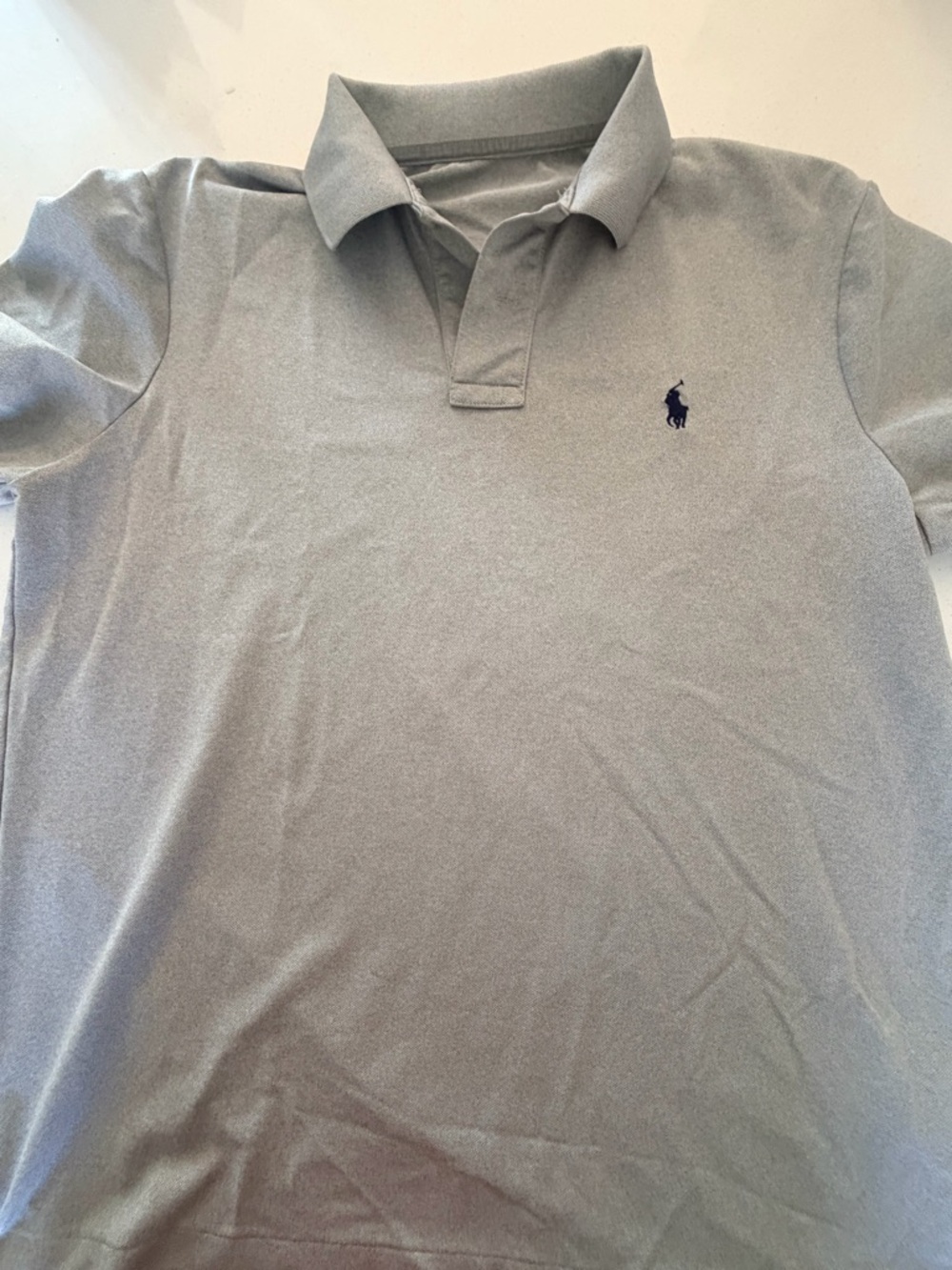 Polo by Ralph Lauren Light Gray Short-Sleeve Polo with Navy Logo